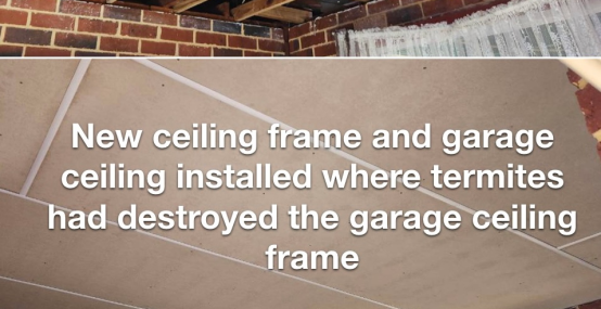 Ceiling frame and garage